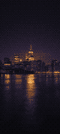 Skyline: a dithered wallpaper